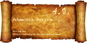 Adamcsik Verita névjegykártya